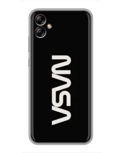 Чехол для Samsung Galaxy A04e (A042) с картинкой «NASA — вертикальный логотип»