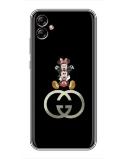 Чехол для Samsung Galaxy A04e (A042) с картинкой «Минни Маус на лого»