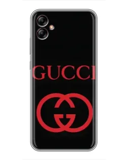 Чехол для Samsung Galaxy A04e (A042) с картинкой «Gucci — красный логотип»