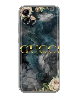 Чехол для Samsung Galaxy A04e (A042) с картинкой «Абстрактные цветы Gucci»