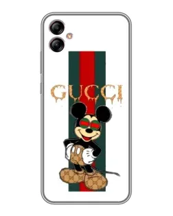 Чехол для Samsung Galaxy A04e (A042) с картинкой «Микки Маус Gucci — полосы»