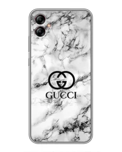 Чехол для Samsung Galaxy A04e (A042) с картинкой «Gucci — мраморный шик»