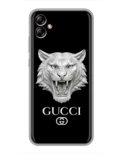 Чехол для Samsung Galaxy A04e (A042) с картинкой «Gucci — серебряный лев»