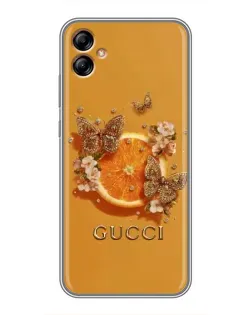 Чехол для Samsung Galaxy A04e (A042) с картинкой «Gucci — золотые бабочки»
