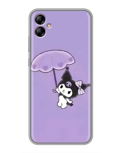Чехол для Samsung Galaxy A04e (A042) с картинкой «Kuromi с зонтиком»