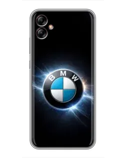 Чехол для Samsung Galaxy A04e (A042) с картинкой «BMW — неоновое сияние»