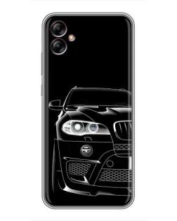 Чехол для Samsung Galaxy A04e (A042) с картинкой «Темный силуэт BMW»
