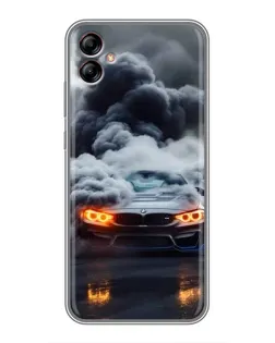 Чехол для Samsung Galaxy A04e (A042) с картинкой «BMW в дыму»