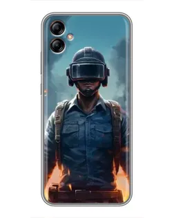 Чехол для Samsung Galaxy A04e (A042) с картинкой «PUBG — реалистичный герой»