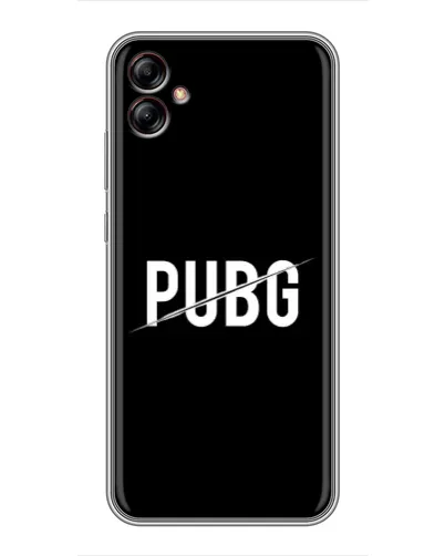 Чехол для Samsung Galaxy A04e (A042) с картинкой «PUBG — белый логотип» Чехол для Samsung Galaxy A04e (A042) с картинкой «PUBG — белый логотип»