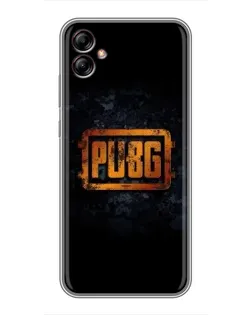Чехол для Samsung Galaxy A04e (A042) с картинкой «PUBG — золотой логотип»