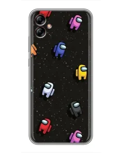 Чехол для Samsung Galaxy A04e (A042) с картинкой «Космический паттерн Among Us»