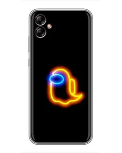Чехол для Samsung Galaxy A04e (A042) с картинкой «Among Us неоновое сияние»