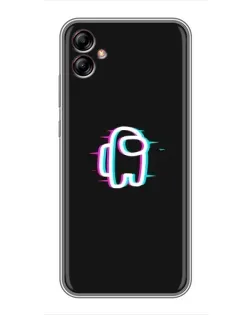 Чехол для Samsung Galaxy A04e (A042) с картинкой «Among Us неон»