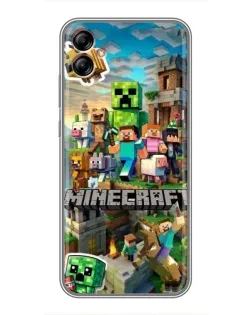 Чехол для Samsung Galaxy A04e (A042) с картинкой «Замок Minecraft»