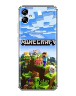 Чехол для Samsung Galaxy A04e (A042) с картинкой «Minecraft классический мир»