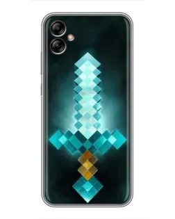 Чехол для Samsung Galaxy A04e (A042) с картинкой «Алмазный меч неон»
