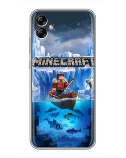 Чехол для Samsung Galaxy A04e (A042) с картинкой «Minecraft ледяной мир»