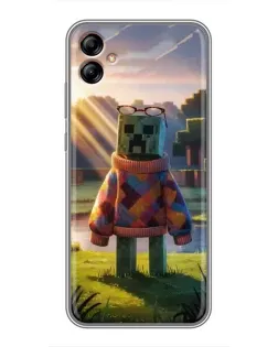 Чехол для Samsung Galaxy A04e (A042) с картинкой «Крипер в свитере»