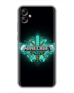 Чехол для Samsung Galaxy A04e (A042) с картинкой «Minecraft Diamond лого»