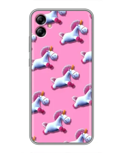Чехол для Samsung Galaxy A04e (A042) с картинкой «Единороги на розовом»