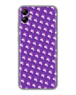 Чехол для Samsung Galaxy A04e (A042) с картинкой «Единороги на фиолетовом»