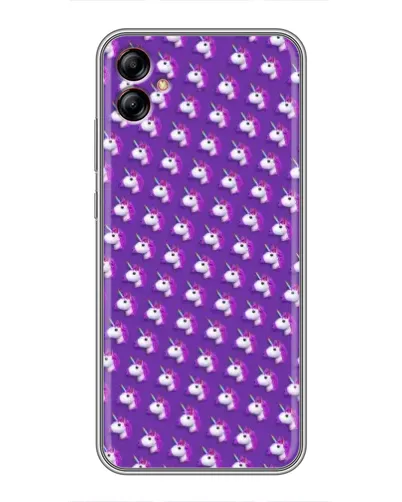 Чехол для Samsung Galaxy A04e (A042) с картинкой «Единороги на фиолетовом»