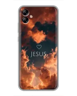 Чехол для Samsung Galaxy A04e (A042) с картинкой «Сияние Имени Jesus»