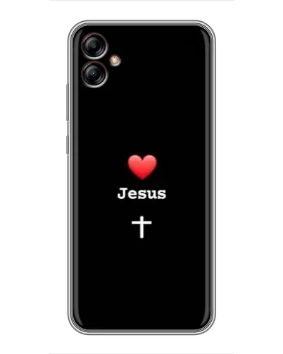 Чехол для Samsung Galaxy A04e (A042) с картинкой «Сердце - Jesus»