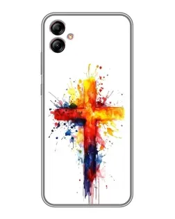 Чехол для Samsung Galaxy A04e (A042) с картинкой «Акварельный крест»