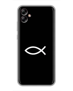 Чехол для Samsung Galaxy A04e (A042) с картинкой «Символ рыбы Jesus»