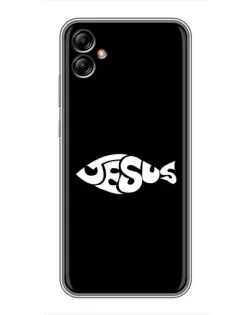 Чехол для Samsung Galaxy A04e (A042) с картинкой «Рыба Jesus»