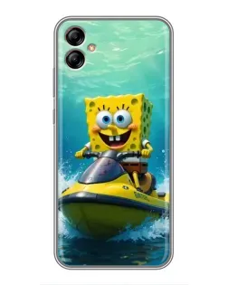 Чехол для Samsung Galaxy A04e (A042) с картинкой «Спанч Боб на гидроцикле»