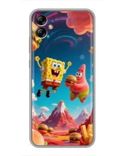Чехол для Samsung Galaxy A04e (A042) с картинкой «Космический фастфуд»