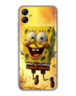 Чехол для Samsung Galaxy A04e (A042) с картинкой «Губка Боб прыгает»