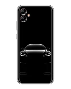 Чехол для Samsung Galaxy A04e (A042) с картинкой «Силуэт Tesla Night»