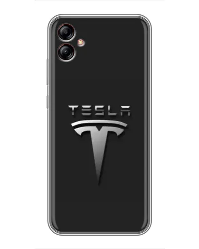 Чехол для Samsung Galaxy A04e (A042) с картинкой «Стальной логотип Tesla» Чехол для Samsung Galaxy A04e (A042) с картинкой «Стальной логотип Tesla»