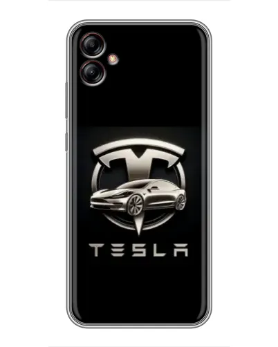 Чехол для Samsung Galaxy A04e (A042) с картинкой «Tesla — серебристое авто» Чехол для Samsung Galaxy A04e (A042) с картинкой «Tesla — серебристое авто»