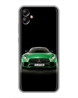 Чехол для Samsung Galaxy A04e (A042) с картинкой «Mercedes — неоновый лого»