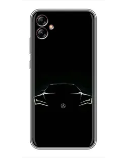 Чехол для Samsung Galaxy A04e (A042) с картинкой «Mercedes — силуэт авто» Чехол для Samsung Galaxy A04e (A042) с картинкой «Mercedes — силуэт авто»