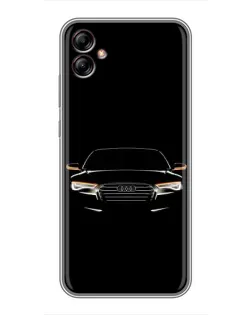 Чехол для Samsung Galaxy A04e (A042) с картинкой «Audi — ночной контур»