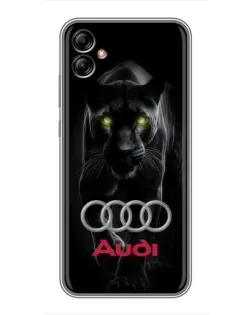 Чехол для Samsung Galaxy A04e (A042) с картинкой «Пантера и Audi»