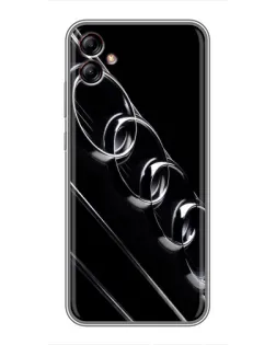 Чехол для Samsung Galaxy A04e (A042) с картинкой «Audi — абстрактные кольца»