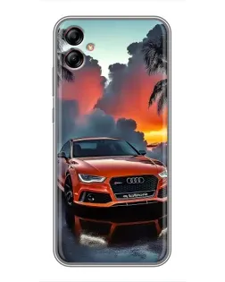 Чехол для Samsung Galaxy A04e (A042) с картинкой «Audi — закат»