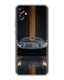 Чехол для Samsung Galaxy A04e (A042) с картинкой «Lamborghini золотые линии»
