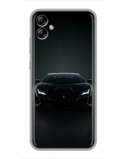 Чехол для Samsung Galaxy A04e (A042) с картинкой «Черный Lamborghini Aventador»