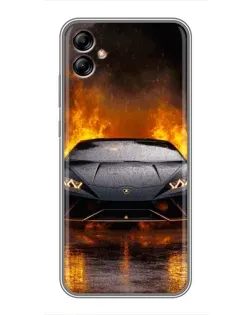 Чехол для Samsung Galaxy A04e (A042) с картинкой «Lamborghini в огне»