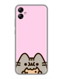 Чехол для Samsung Galaxy A04e (A042) с картинкой «Pusheen и печенье»