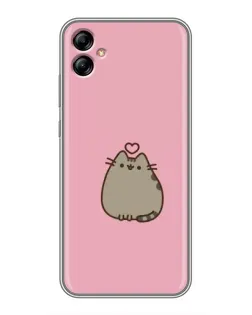 Чехол для Samsung Galaxy A04e (A042) с картинкой «Pusheen сердце»