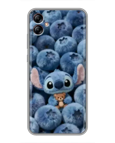 Чехол для Samsung Galaxy A04e (A042) с картинкой «Стич и голубика»